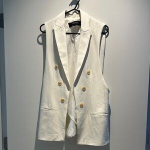 Zara Ivory Open Vest